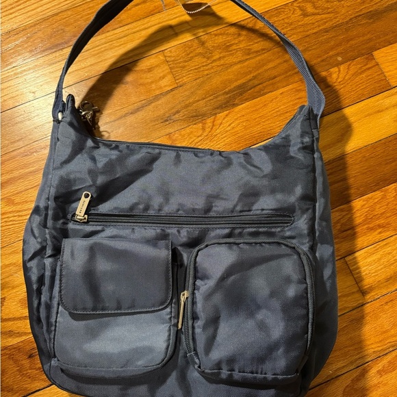 Travelon Handbags - Travelon Anti-Theft Classic blue Double Zip Crossbody Hobo Purse Shoulder Bag